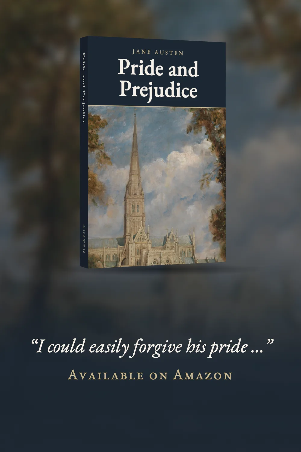 Pin · 1000 x 1500 · Pinterest. A tall pin with an Austen line from chapter 5 above the paperback and the line Available on Amazon.